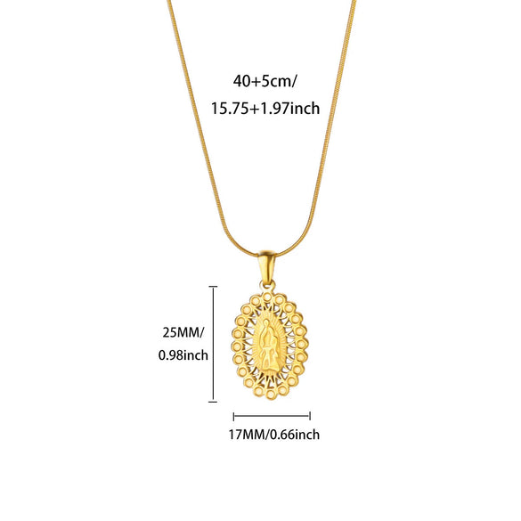 Wholesale Gold Plated Stainless Steel Geometric Eye Cross Portrait Heart Pendant Necklace For Unisex