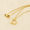 Wholesale Gold Plated Stainless Steel Geometric Letter And Number Pendant Cross Chain Necklace For Women