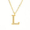 Wholesale Gold Plated Stainless Steel Geometric Letter And Number Pendant Cross Chain Necklace For Women