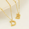 Wholesale Gold Plated Stainless Steel Geometric Letter And Number Pendant Cross Chain Necklace For Women