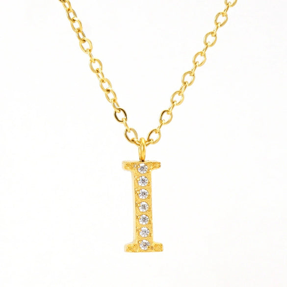 Wholesale Gold Plated Stainless Steel Geometric Letter And Number Pendant Cross Chain Necklace For Women