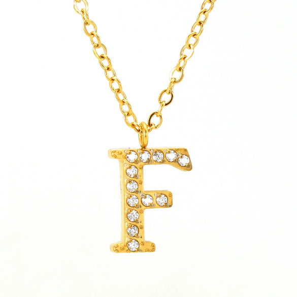Wholesale Gold Plated Stainless Steel Geometric Letter And Number Pendant Cross Chain Necklace For Women
