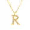 Wholesale Gold Plated Stainless Steel Geometric Letter And Number Pendant Cross Chain Necklace For Women