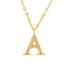 Wholesale Gold Plated Stainless Steel Geometric Letter And Number Pendant Cross Chain Necklace For Women