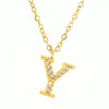 Wholesale Gold Plated Stainless Steel Geometric Letter And Number Pendant Cross Chain Necklace For Women