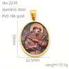 Wholesale Gold Plated Stainless Steel Ins Style Virgin Religious Portrait Person Shape Pendant Jewelry