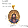 Wholesale Gold Plated Stainless Steel Ins Style Virgin Religious Portrait Person Shape Pendant Jewelry