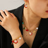 Wholesale Gold Plated Stainless Steel Jewelry For Women With Cartoon Geometric Animal Zodiac Patterns And Oil Drop Christmas Tree Bell Elk Shapes Oshaped Chain