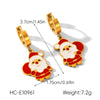 Wholesale Gold Plated Stainless Steel Jewelry For Women With Cartoon Geometric Animal Zodiac Patterns And Oil Drop Christmas Tree Bell Elk Shapes Oshaped Chain