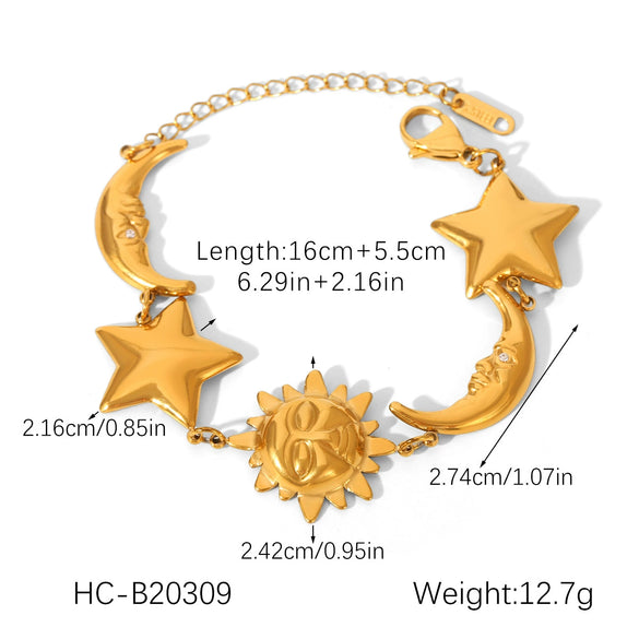 Wholesale Gold Plated Stainless Steel Jewelry With Star Geometric Animal Zodiac Patterns For Women Necklace And Earrings