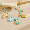 Wholesale Gold Plated Stainless Steel Marine Life And Heart Shape Star Pendant Necklace For Women