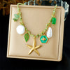 Wholesale Gold Plated Stainless Steel Marine Life And Heart Shape Star Pendant Necklace For Women