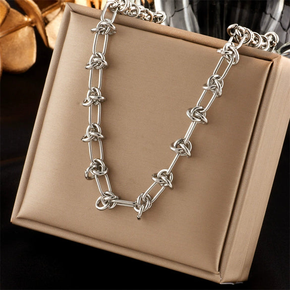 Wholesale Gold Plated Titanium Steel Bracelet And Necklace Set With Heavy Metal Hip Hop Punk Style And Regular Chain Electroplated