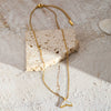 Wholesale Gold Plated Women's Simple Animal Zodiac Pattern Oshaped Chain Shellfish Tail Pendant Necklace