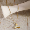 Wholesale Gold Plated Women's Simple Animal Zodiac Pattern Oshaped Chain Shellfish Tail Pendant Necklace