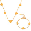 Wholesale Golden Love Beaded Light Luxury Collarbone Chain For Women Titanium Steel 18K Gold Plated Necklace Jewelry Electroplated