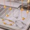 Wholesale Golden Love Beaded Light Luxury Collarbone Chain For Women Titanium Steel 18K Gold Plated Necklace Jewelry Electroplated