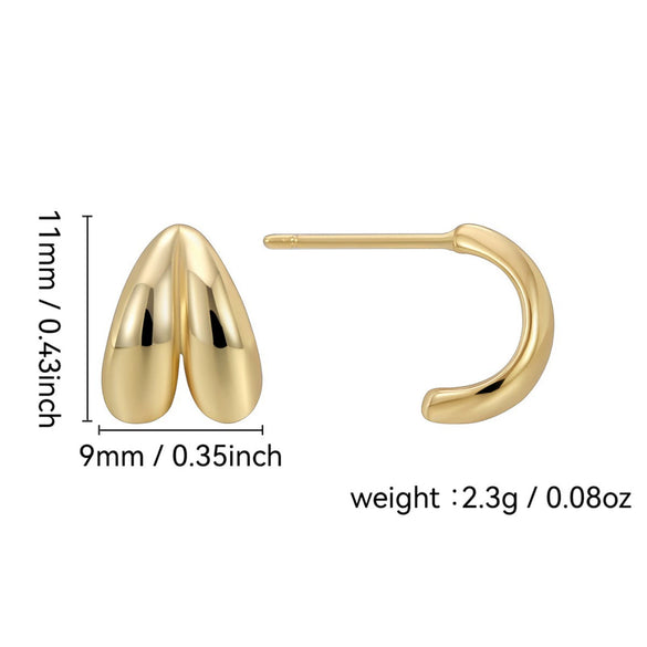 Wholesale Golden Retro Geometric Style Gold Plated Earrings