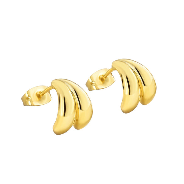 Wholesale Golden Retro Geometric Style Gold Plated Earrings