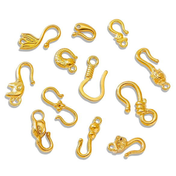 Wholesale Golden Stainless Steel Hook Buckles Geometric Handmade Diy Jewelry Connecting Buckles For Bracelets Necklaces With Electroplating