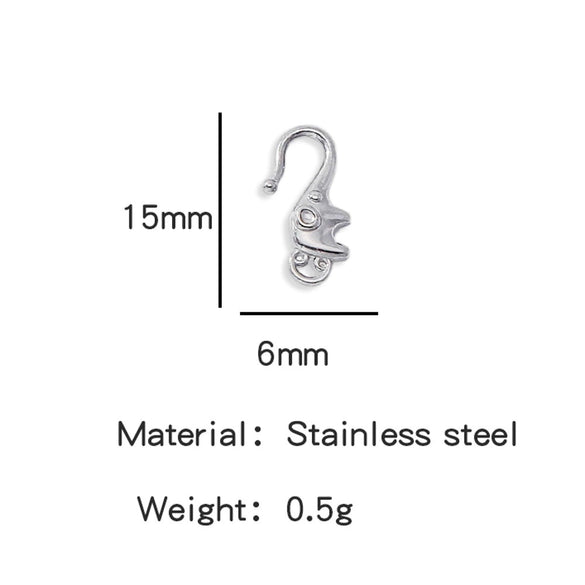 Wholesale Golden Stainless Steel Hook Buckles Geometric Handmade Diy Jewelry Connecting Buckles For Bracelets Necklaces With Electroplating