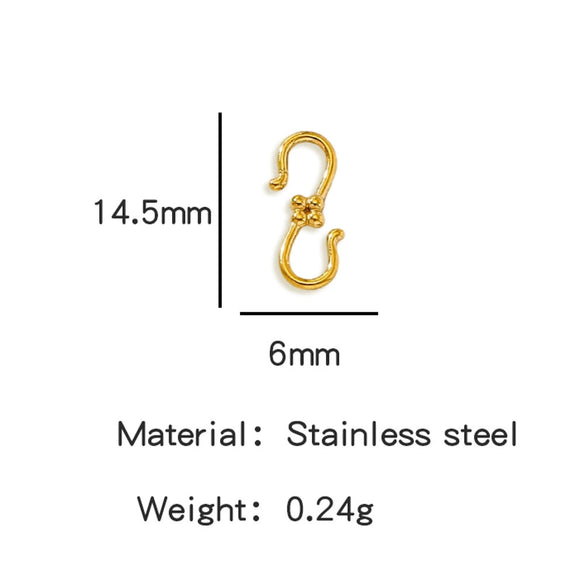 Wholesale Golden Stainless Steel Hook Buckles Geometric Handmade Diy Jewelry Connecting Buckles For Bracelets Necklaces With Electroplating