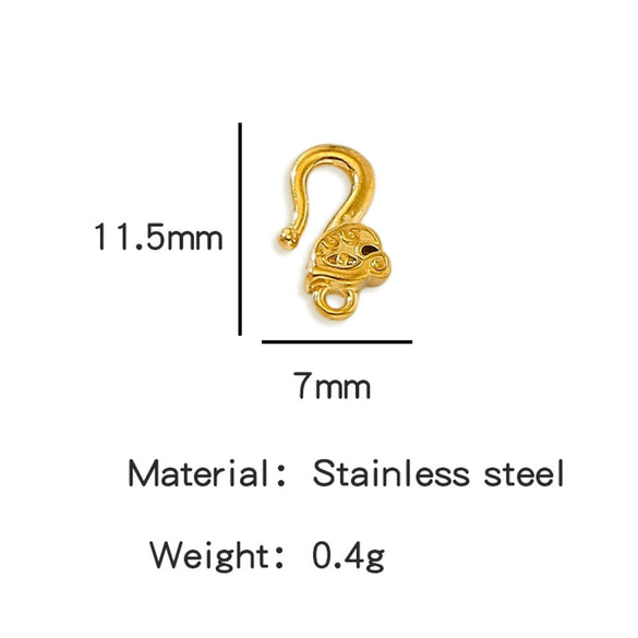 Wholesale Golden Stainless Steel Hook Buckles Geometric Handmade Diy Jewelry Connecting Buckles For Bracelets Necklaces With Electroplating