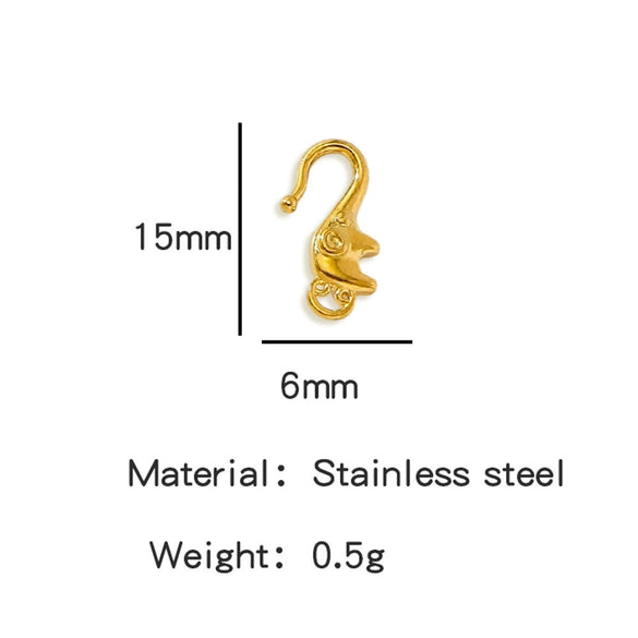 Wholesale Golden Stainless Steel Hook Buckles Geometric Handmade Diy Jewelry Connecting Buckles For Bracelets Necklaces With Electroplating