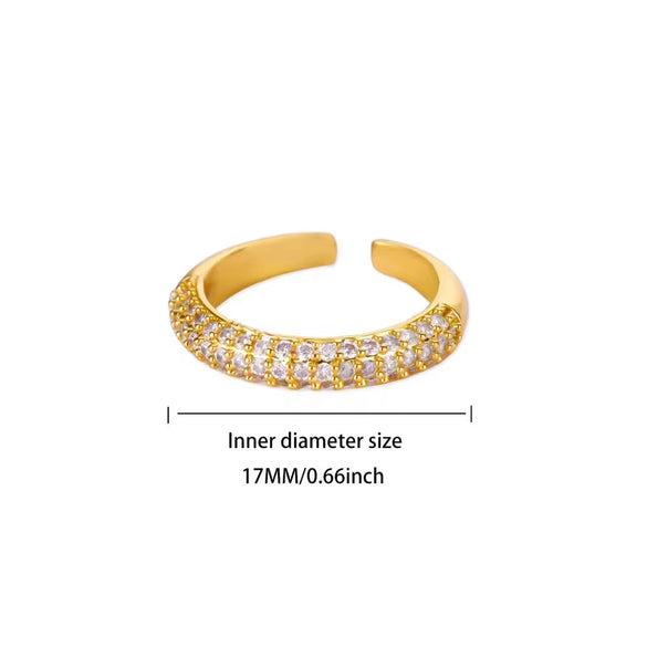 Wholesale Goldplated Copper Geometric Beltshaped Open Rings For Women With Electroplating Design