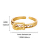 Wholesale Goldplated Copper Geometric Beltshaped Open Rings For Women With Electroplating Design