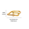 Wholesale Goldplated Copper Geometric Beltshaped Open Rings For Women With Electroplating Design