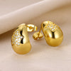Wholesale Goldplated Copper Heart Drop Design Earrings With Geometric And Star Patterns