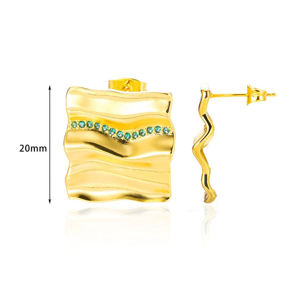 Wholesale Goldplated Copper Heart Drop Design Earrings With Geometric And Star Patterns