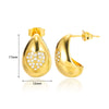 Wholesale Goldplated Copper Heart Drop Design Earrings With Geometric And Star Patterns