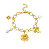Wholesale Goldplated Flowers Pattern Stainless Steel Bracelet For Women
