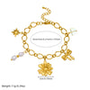 Wholesale Goldplated Flowers Pattern Stainless Steel Bracelet For Women