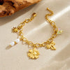 Wholesale Goldplated Flowers Pattern Stainless Steel Bracelet For Women
