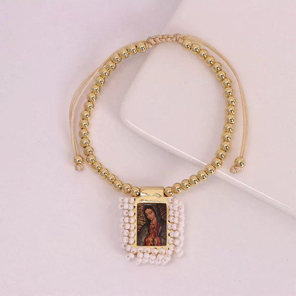 Wholesale Goldplated Geometric Beaded Adjustable Bracelet With Retro Design For Women