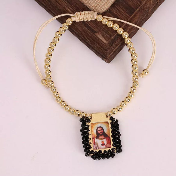 Wholesale Goldplated Geometric Beaded Adjustable Bracelet With Retro Design For Women