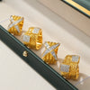 Wholesale Goldplated Geometric Titanium Steel Ring With Diamondembedded Design For Women