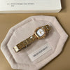 Wholesale Goldplated Motherofpearl Steel Band Watch For Women Vintage Style Small Square Oval Dial