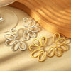 Wholesale Goldplated Polished Stainless Steel Hollow Symmetrical Flower Earrings For Women