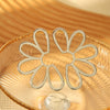Wholesale Goldplated Polished Stainless Steel Hollow Symmetrical Flower Earrings For Women