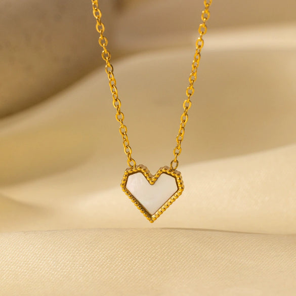 Wholesale Goldplated Retro Sweet Style Titanium Steel Women's Necklace With Peach Heart Love Water Drop And Bell Patterns
