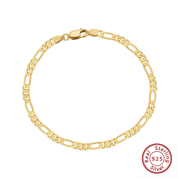 Wholesale Goldplated S925 Sterling Silver Geometric Women's Bracelet