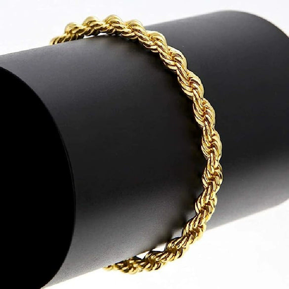Wholesale Goldplated Simple Geometric Twisted Rope Chain Necklace For Men And Women