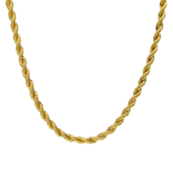 Wholesale Goldplated Simple Geometric Twisted Rope Chain Necklace For Men And Women