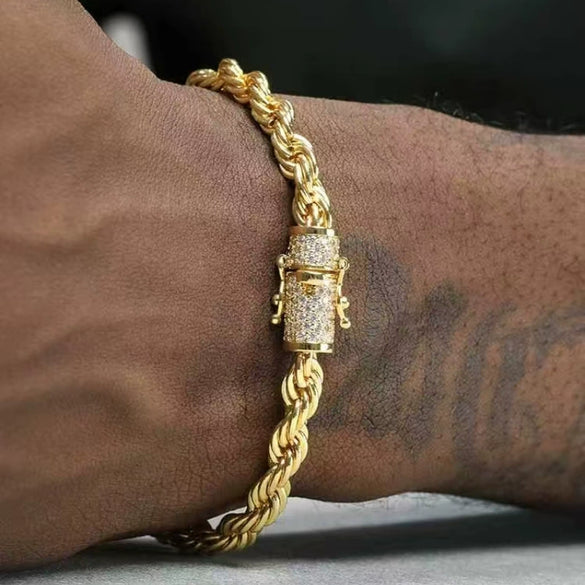 Wholesale Goldplated Simple Geometric Twisted Rope Chain Necklace For Men And Women