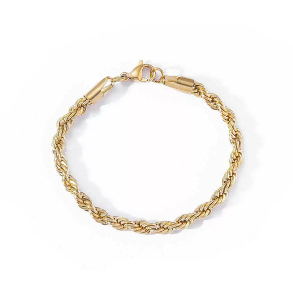 Wholesale Goldplated Simple Geometric Twisted Rope Chain Necklace For Men And Women