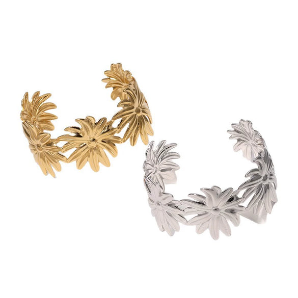 Wholesale Goldplated Stainless Steel Daisy Design Bracelet For Women